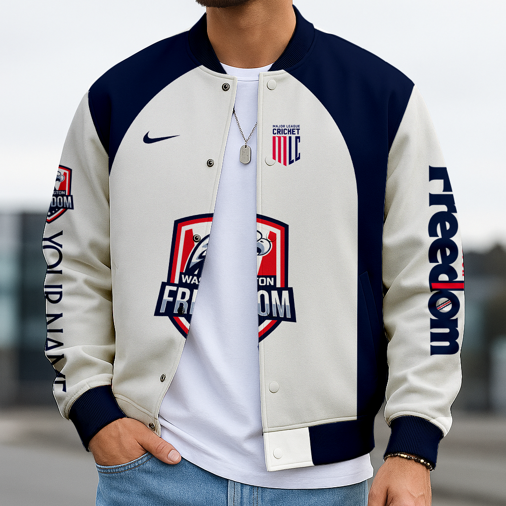 LIMITED EDITION - NEW CUSTOMIZED MLC02 WAF WASHINGTON FREEDOM SATIN VARSITY & BASEBALL JACKET