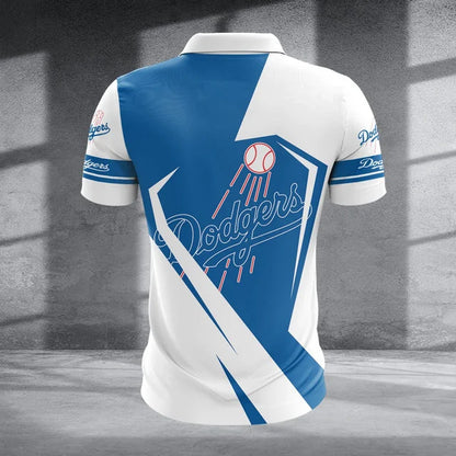 [FLASH SALE] NEW CUSTOMIZED MLB02 LAD LOS ANGELES DODGERS ZIP POLO SHIRT