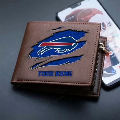 LIMITED EDITION - NEW CUSTOMIZED NFL 03 BFB BUFFALO BILLS LEATHER WALLET