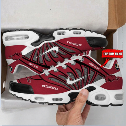 LIMITED EDITION - NEW CUSTOMIZED NCAA CWS03 AKR ARKANSAS RAZORBACKS UNISEX AIR MAX PLUS SNEAKERS