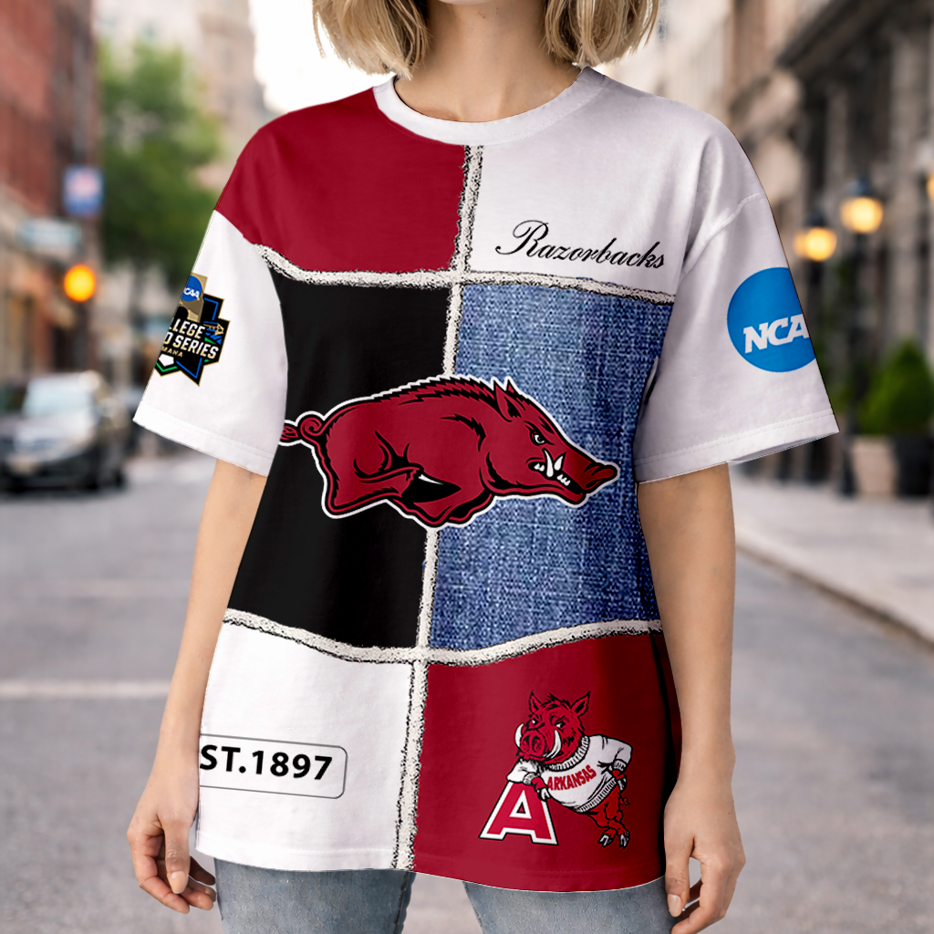 LIMITED EDITION - NEW CUSTOMIZED NCAA CWS03 AKR ARKANSAS RAZORBACKS HOODIE, T-SHIRTS, ZIP HOODIE, SWEATSHIRTS & POLO SHIRT