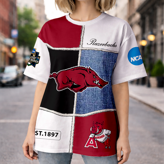 LIMITED EDITION - NEW CUSTOMIZED NCAA CWS03 AKR ARKANSAS RAZORBACKS HOODIE, T-SHIRTS, ZIP HOODIE, SWEATSHIRTS & POLO SHIRT