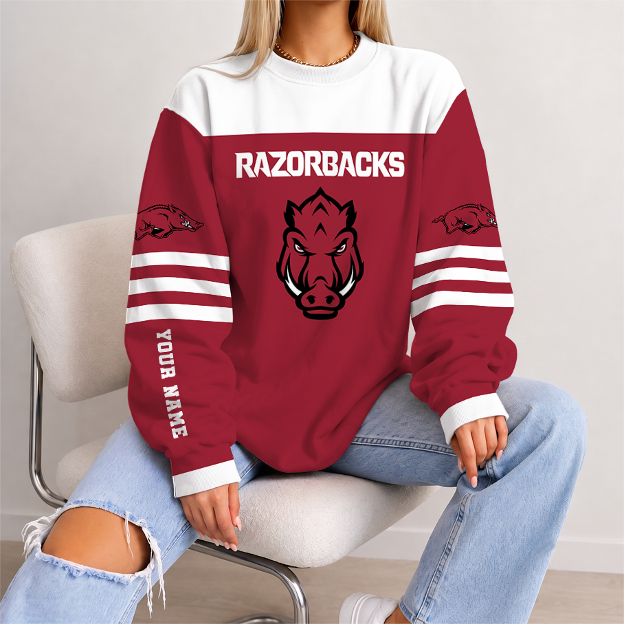 [FAN FAVORITE] NEW CUSTOMIZED NCAA CWS03 AKR ARKANSAS RAZORBACKS UNISEX SWEATSHIRT