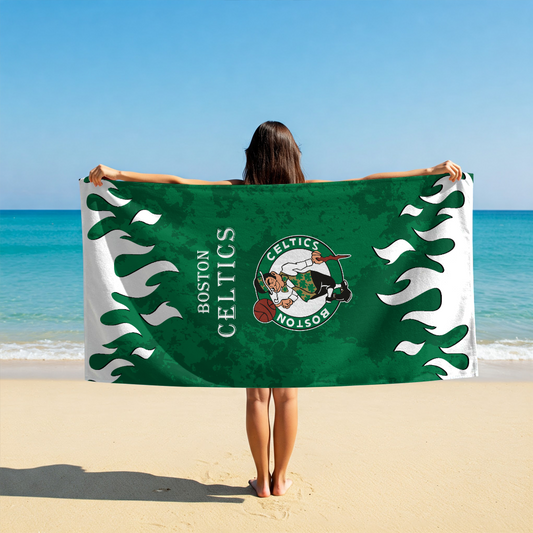 LIMITED EDITION - NEW CUSTOMIZED NBA03 BCE BOSTON CELTICS BEACH TOWEL FOR FAN