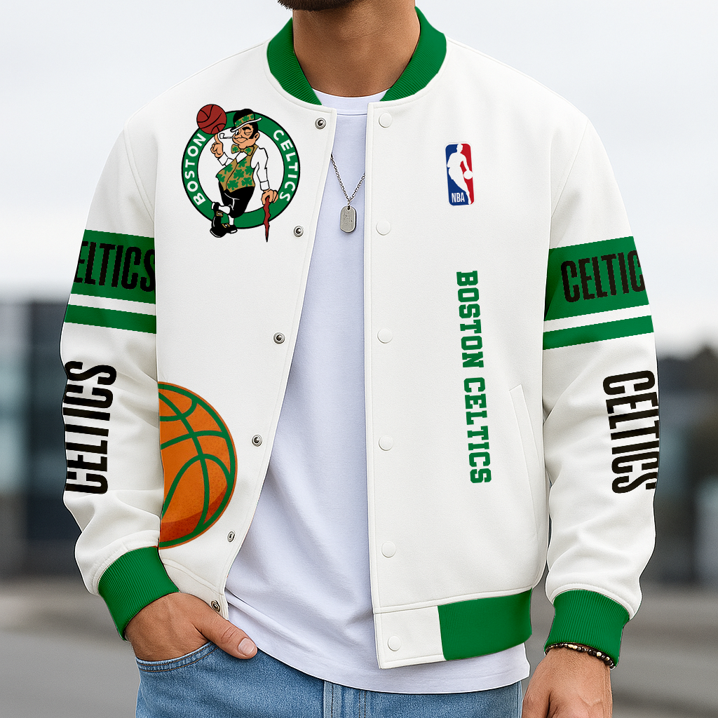 LIMITED EDITION - NEW CUSTOMIZED NBA03 BC BOSTON CELTICS BASEBALL JACKET