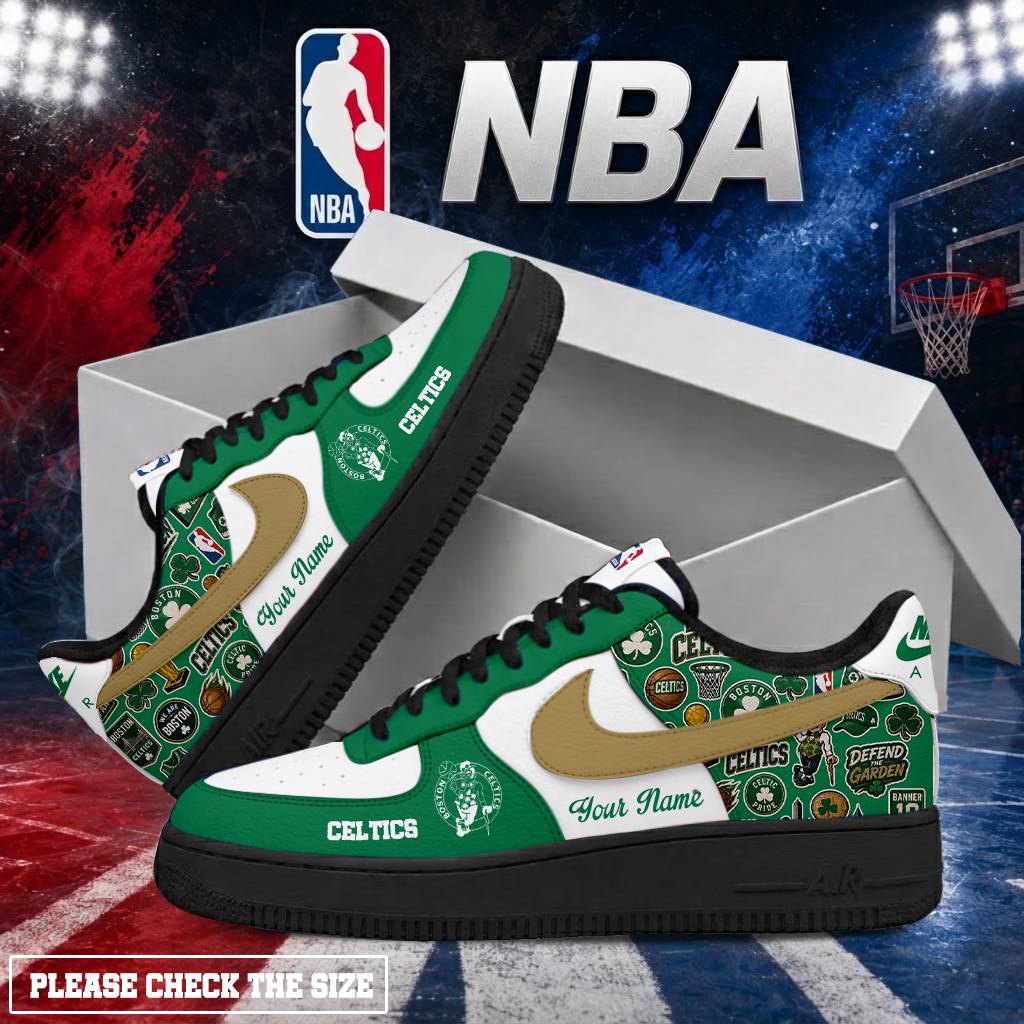 LIMITED EDITION - NEW CUSTOMIZED NBA03 BCE BOSTON CELTICS AF1 SHOES