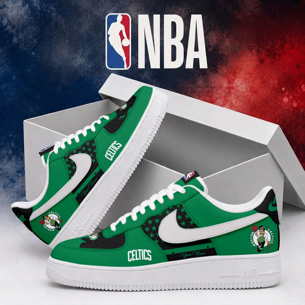 LIMITED EDITION - NEW CUSTOMIZED NBA03 BCE BOSTON CELTICS AF1 SHOES