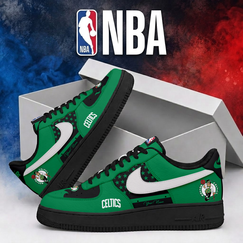 LIMITED EDITION - NEW CUSTOMIZED NBA03 BCE BOSTON CELTICS AF1 SHOES