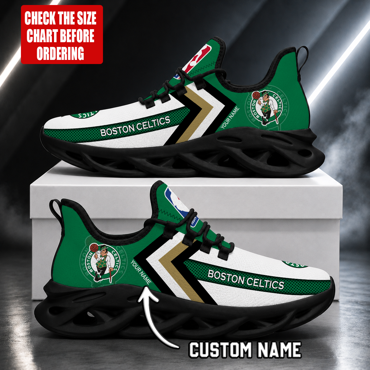 FINAL SALE - NEW CUSTOMIZED NBA03 BCE BOSTON CELTICS MAX SOUL SHOES