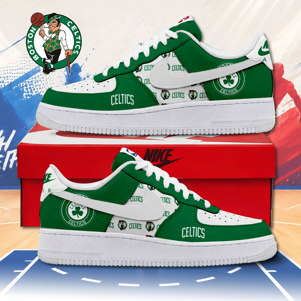 LIMITED EDITION - NEW CUSTOMIZED NBA03 BCE BOSTON CELTICS AF1 SNEAKERS