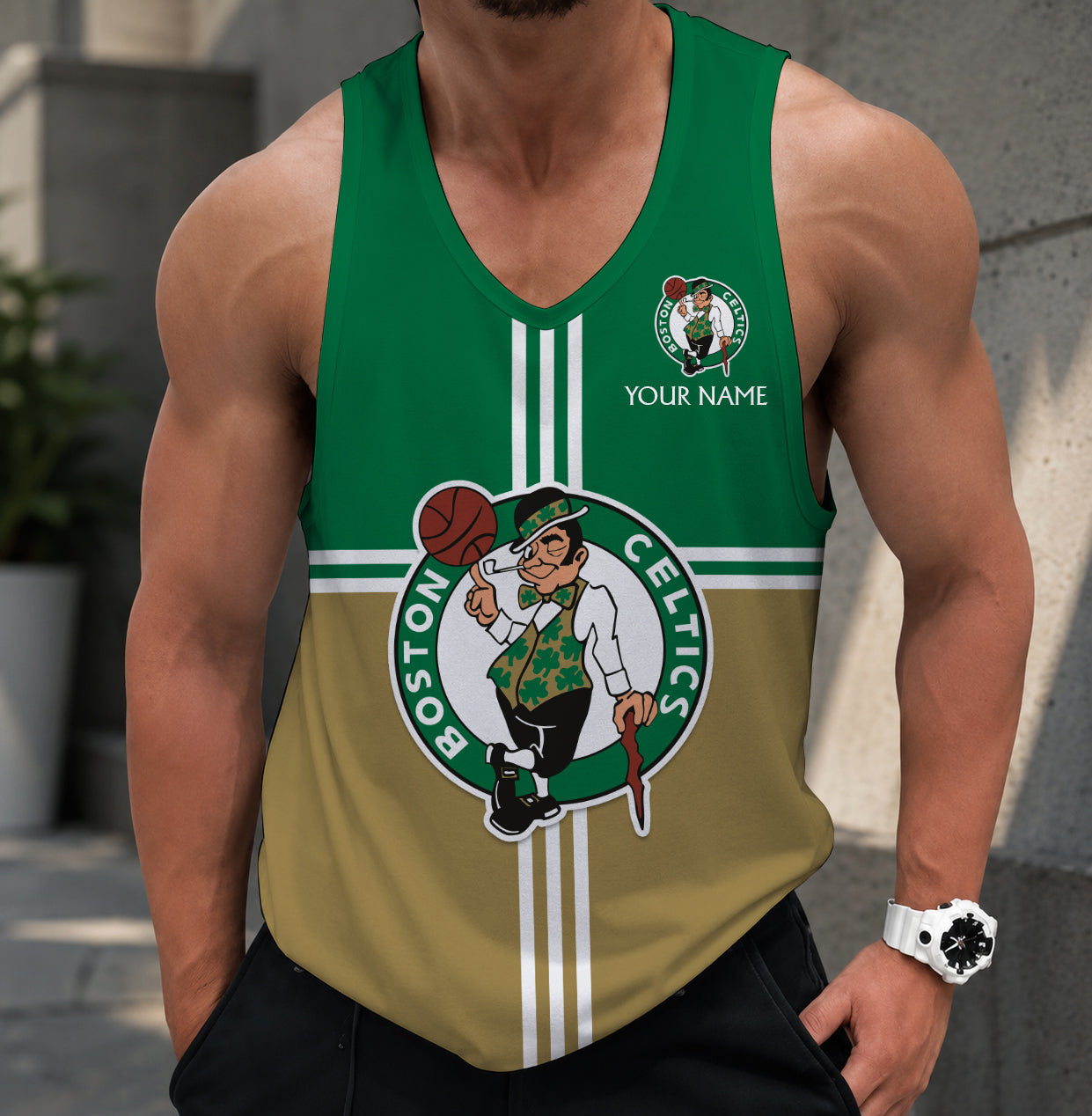 LIMITED EDITION - NEW CUSTOMIZED NBA03 BCE BOSTON CELTICS MEN'S TANK TOP