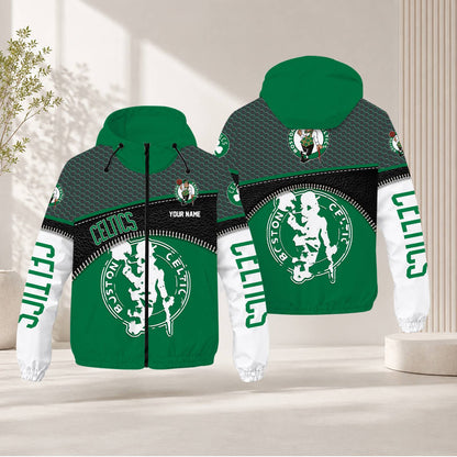 LIMITED EDITION - NEW CUSTOMIZED NBA03 BCE BOSTON CELTICS WINDBREAKER JACKET