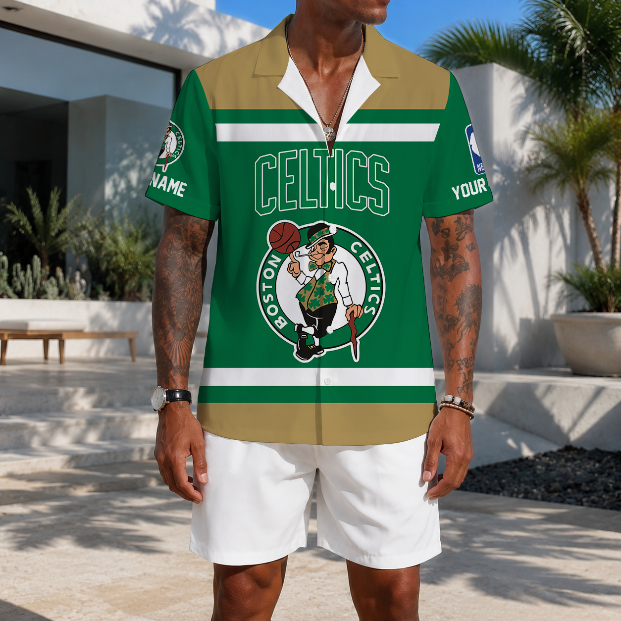 EXCLUSIVE EDITION - NEW CUSTOMIZED NBA03 BCE BOSTON CELTICS UNISEX HAWAIIAN SHIRT