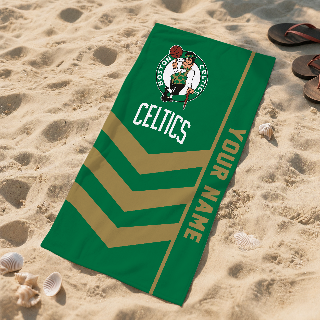 LIMITED EDITION - NEW CUSTOMIZED NBA03 BCE BOSTON CELTICS BEACH TOWEL FOR FAN