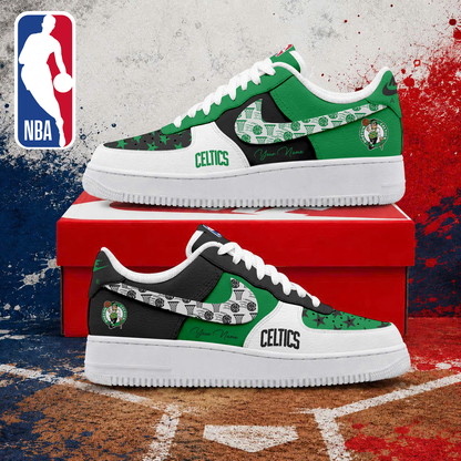 LIMITED EDITION - NEW CUSTOMIZED NBA03 BCE BOSTON CELTICS AF1 SNEAKERS