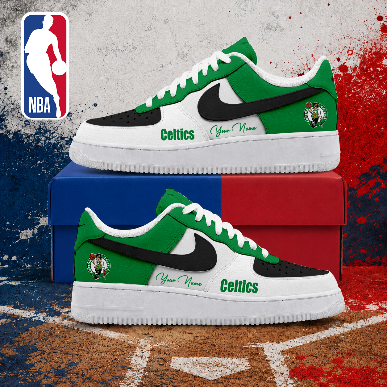 MEGA SALE - NEW CUSTOMIZED NBA03 BCE BOSTON CELTICS AF1 SNEAKERS