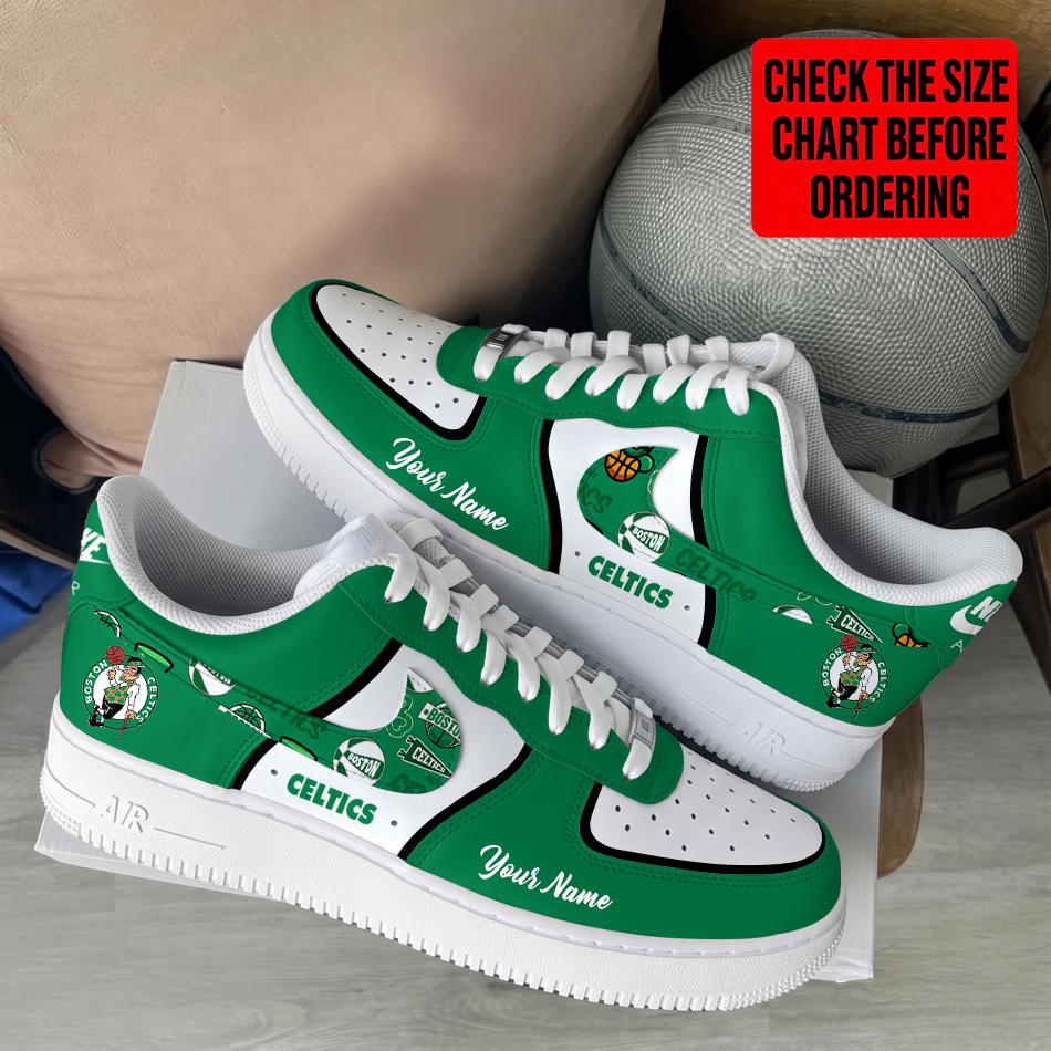 LIMITED EDITION - NEW CUSTOMIZED NBA03 BCE BOSTON CELTICS AF1 SHOES