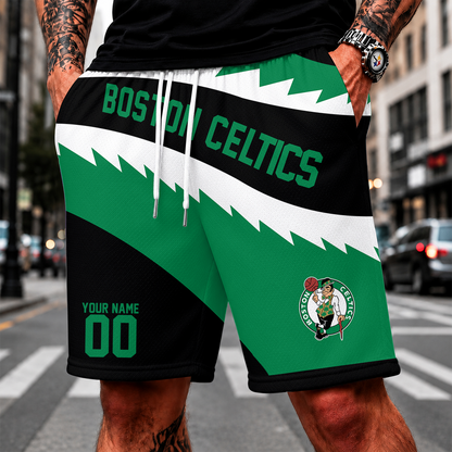 [HOT DEAL] NEW CUSTOMIZED NBA03 BCE BOSTON CELTICS SHORT PANTS