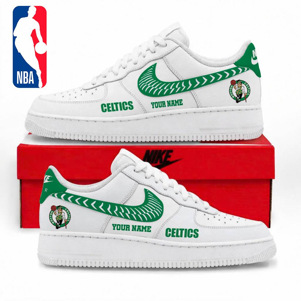 LIMITED EDITION - NEW CUSTOMIZED NBA03 BCE BOSTON CELTICS AF1 SNEAKERS
