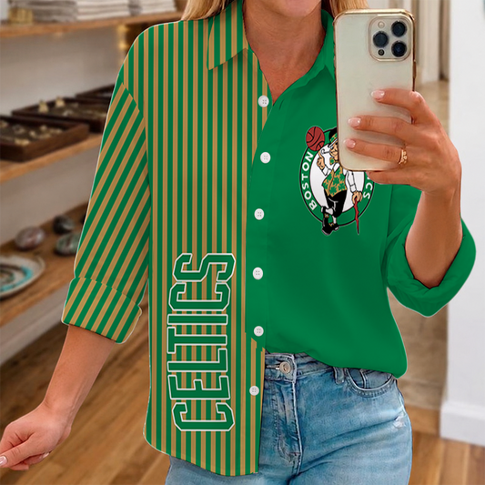 LIMITED EDITION - NEW CUSTOMIZED NBA03 BCE BOSTON CELTICS WOMEN CASUAL SHIRT FOR FAN