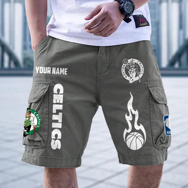 [HOT DEAL] NEW CUSTOMIZED NBA03 BCE BOSTON CELTICS CARGO SHORTS