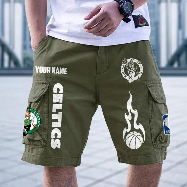 [HOT DEAL] NEW CUSTOMIZED NBA03 BCE BOSTON CELTICS CARGO SHORTS