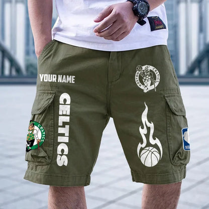[HOT DEAL] NEW CUSTOMIZED NBA03 BCE BOSTON CELTICS CARGO SHORTS