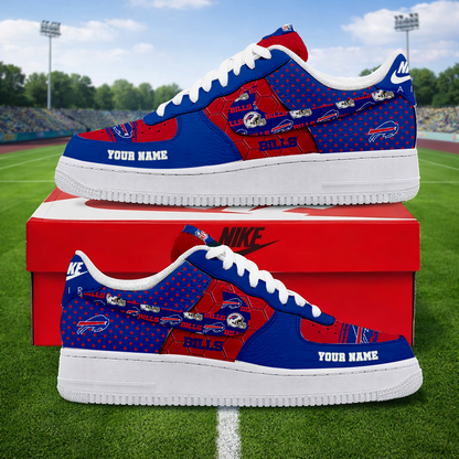 LIMITED EDITION - NEW CUSTOMIZED NFL03 BFB BUFFALO BILLS AF1 SNEAKERS