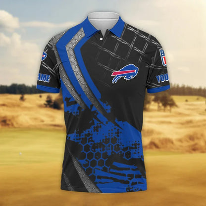 LIMITED EDITION - NEW CUSTOMIZED NFL03 BFB BUFFALO BILLS POLO SHIRT