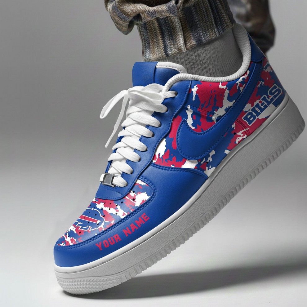 LIMITED EDITION - NEW CUSTOMIZED NFL03 BFB BUFFALO BILLS AF1 SNEAKERS