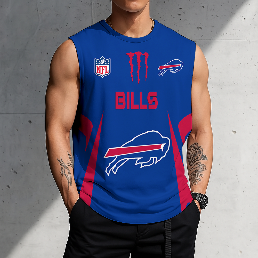 LIMITED EDITION - NEW CUSTOMIZED NFL03 BFB BUFFALO BILLS MEN'S GYM SHIRT