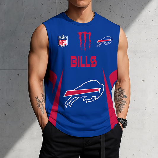 LIMITED EDITION - NEW CUSTOMIZED NFL03 BFB BUFFALO BILLS MEN'S GYM SHIRT