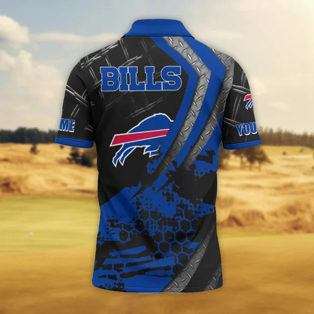 LIMITED EDITION - NEW CUSTOMIZED NFL03 BFB BUFFALO BILLS POLO SHIRT