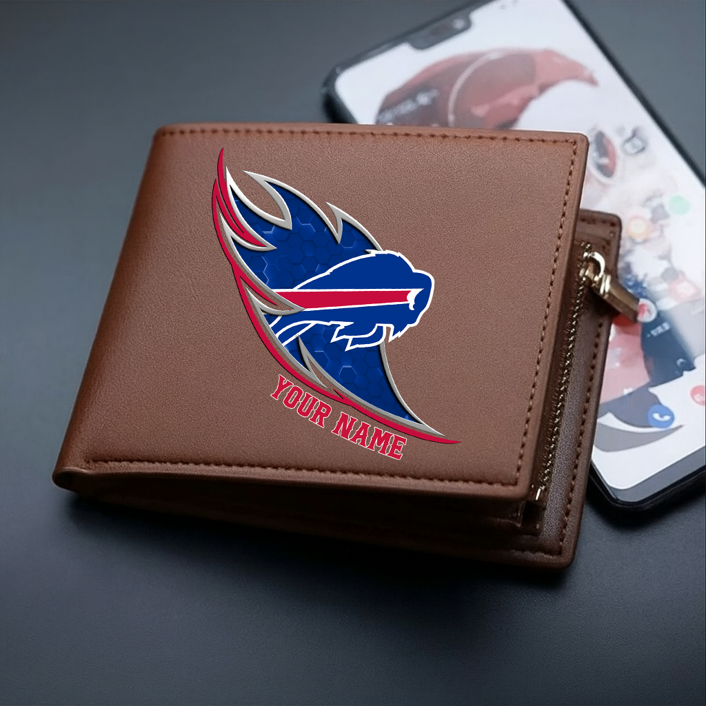 LIMITED EDITION - NEW CUSTOMIZED NFL03 BFB BUFFALO BILLS LEATHER WALLET