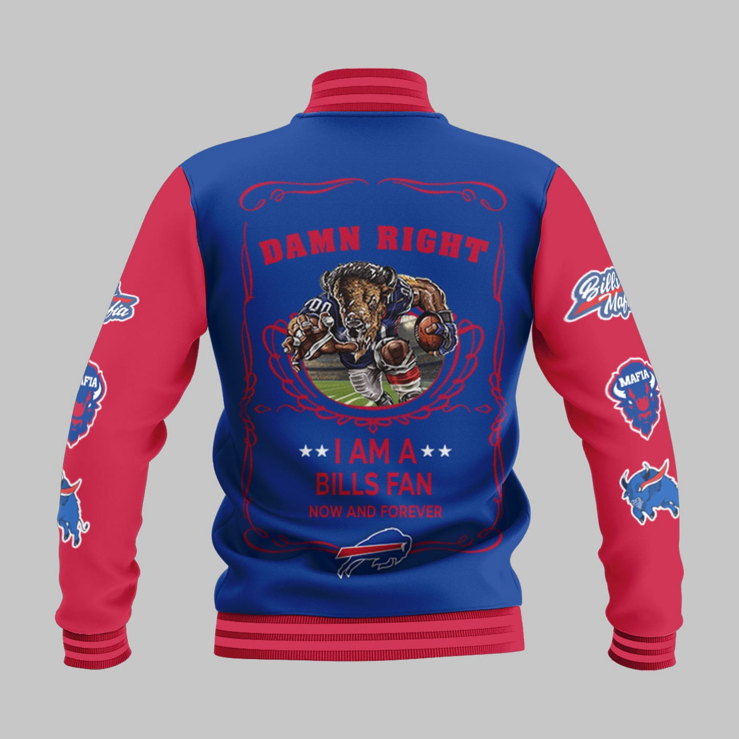 LIMITED EDITION - NEW CUSTOMIZED NFL03 BFB BUFFALO BILLS BASEBALL JACKET