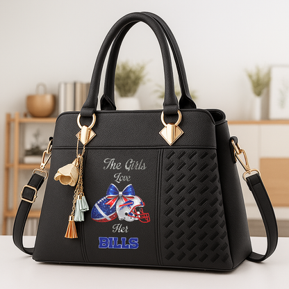 LIMITED EDITION - NEW CUSTOMIZED NFL03 BFB BUFFALO BILLS WOMEN'S ZIP HANDBAG MULTICOLOR