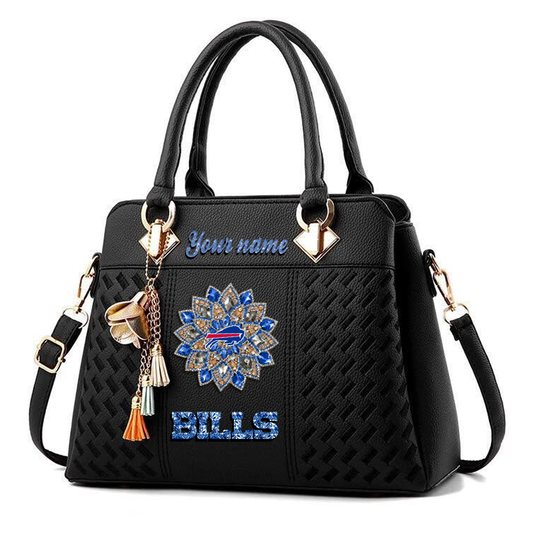 LIMITED EDITION - NEW CUSTOMIZED NFL03 BFB BUFFALO BILLS WOMEN'S ZIP HANDBAG MULTICOLOR