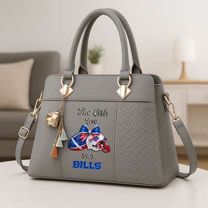 LIMITED EDITION - NEW CUSTOMIZED NFL03 BFB BUFFALO BILLS WOMEN'S ZIP HANDBAG MULTICOLOR