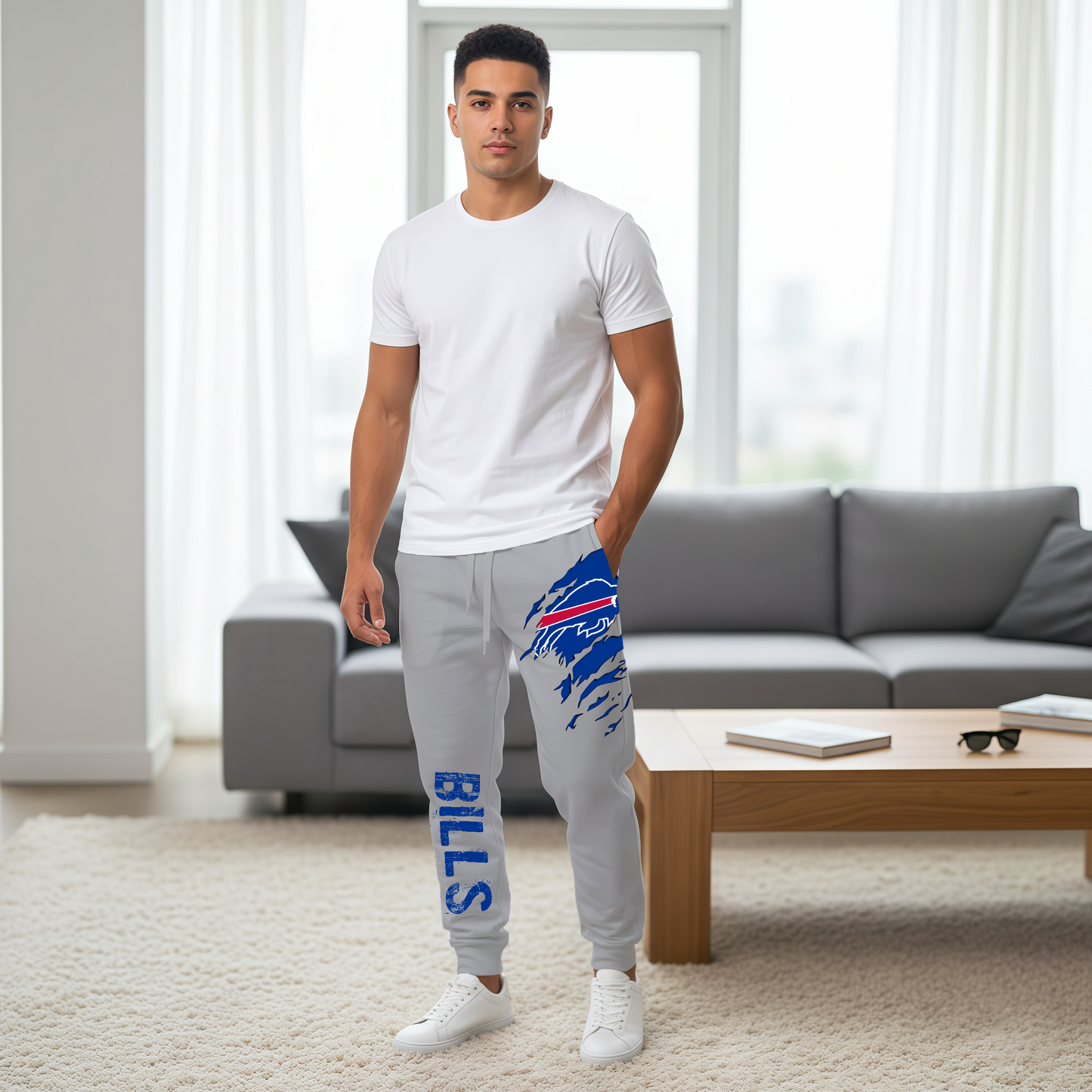 LIMITED EDITION - NEW PERSONALIZED NFL03 BFB BUFFALO BILLS JOGGERS