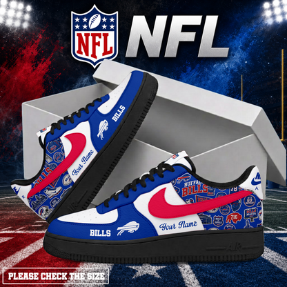 LIMITED EDITION - NEW CUSTOMIZED NFL03 BFB BUFFALO BILLS AF1 SHOES
