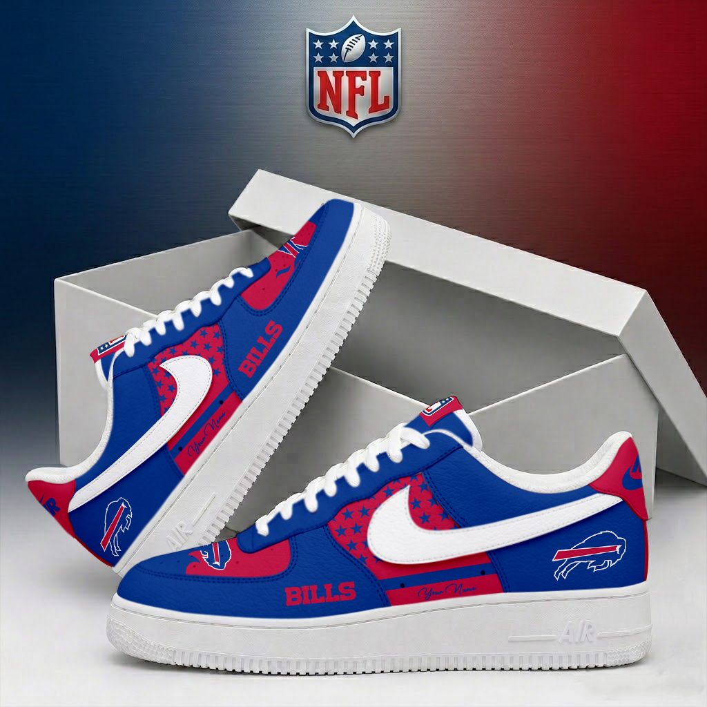 LIMITED EDITION - NEW CUSTOMIZED NFL03 BFB BUFFALO BILLS AF1 SHOES