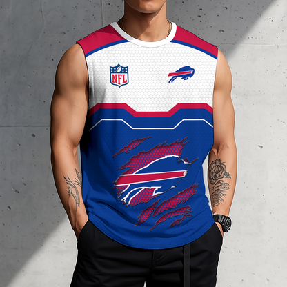 LIMITED EDITION - NEW CUSTOMIZED NFL03 BFB BUFFALO BILLS MEN'S GYM SHIRT