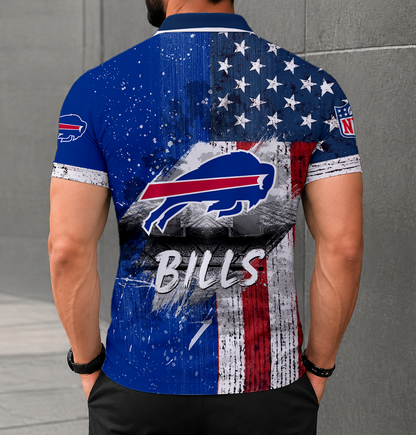 SPECIAL EDITION - NEW CUSTOMIZED NFL03 BFB BUFFALO BILLS POLO SHIRT