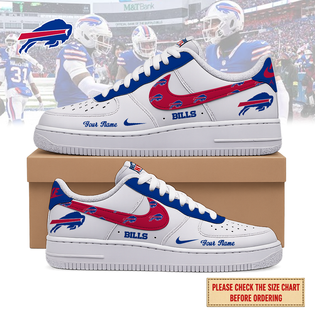 LIMITED EDITION - NEW CUSTOMIZED NFL03 BFB BUFFALO BILLS AF1 SHOES
