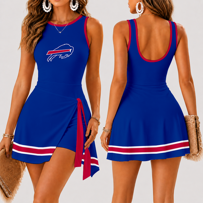 [SPECIAL OFFER] NEW CUSTOMIZED NFL03 BFB BUFFALO BILLS WOMEN'S SUMMER SKORT DRESS
