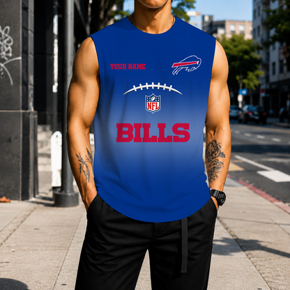 LIMITED EDITION - NEW CUSTOMIZED NFL03 BFB BUFFALO BILLS MEN'S GYM SHIRT