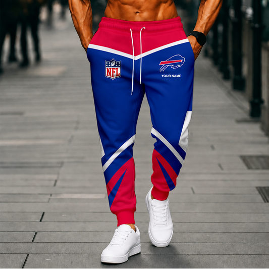 LIMITED EDITION - NEW CUSTOMIZED NFL03 BFB BUFFALO BILLS SWEATPANTS