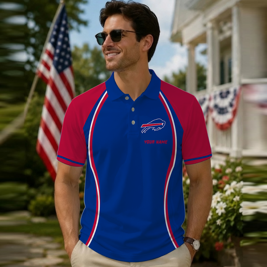 [SPECIAL OFFER] NEW CUSTOMIZED NFL03 BFB BUFFALO BILLS POLO SHIRT