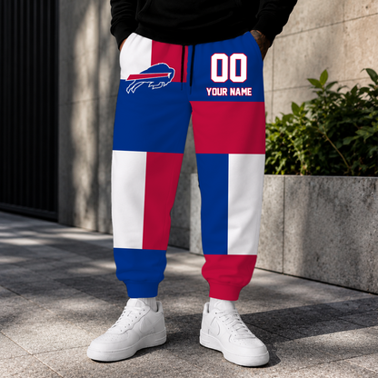 LIMITED EDITION - NEW CUSTOMIZED NFL03 BFB BUFFALO BILLS SWEATPANTS