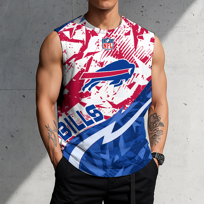 LIMITED EDITION - NEW CUSTOMIZED NFL03 BFB BUFFALO BILLS MEN'S GYM SHIRT